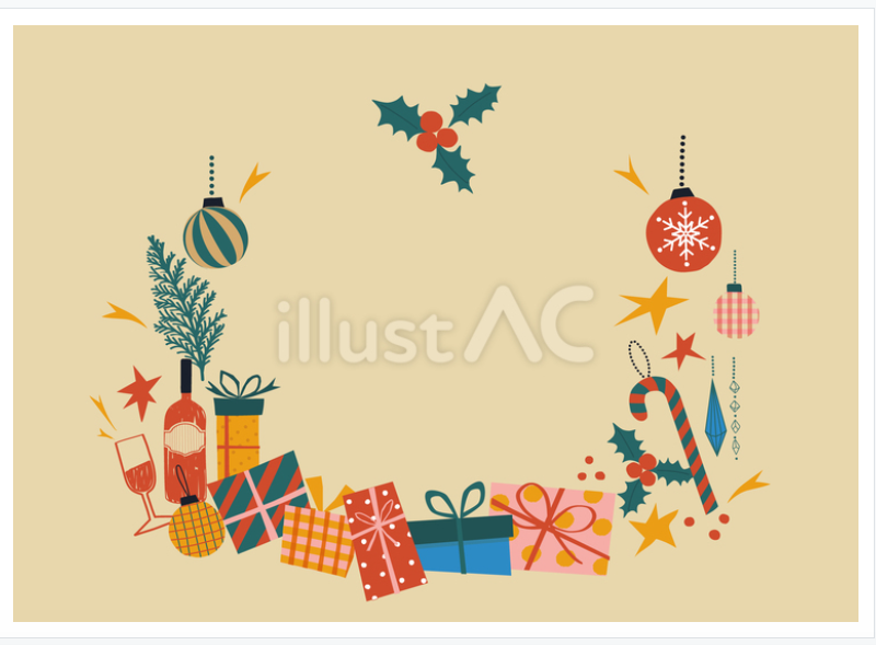 432-クリスマスフレーム（背景ベージュ）