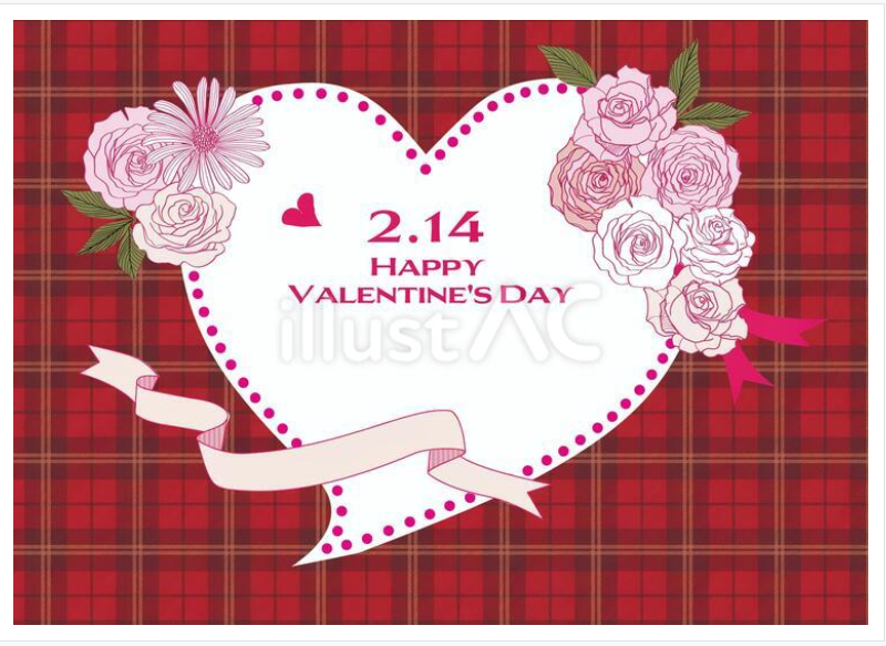 436-バレンタインデー（チェック背景）