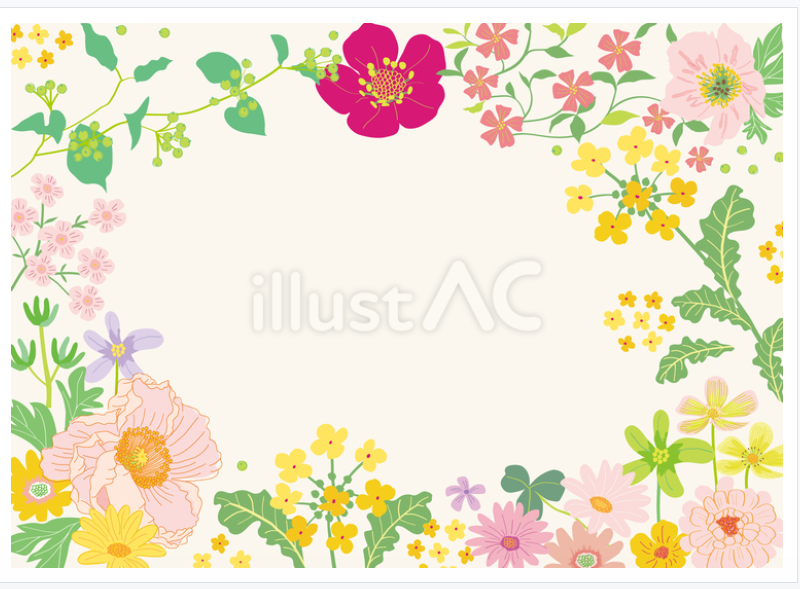 441-花のフレーム（春色）